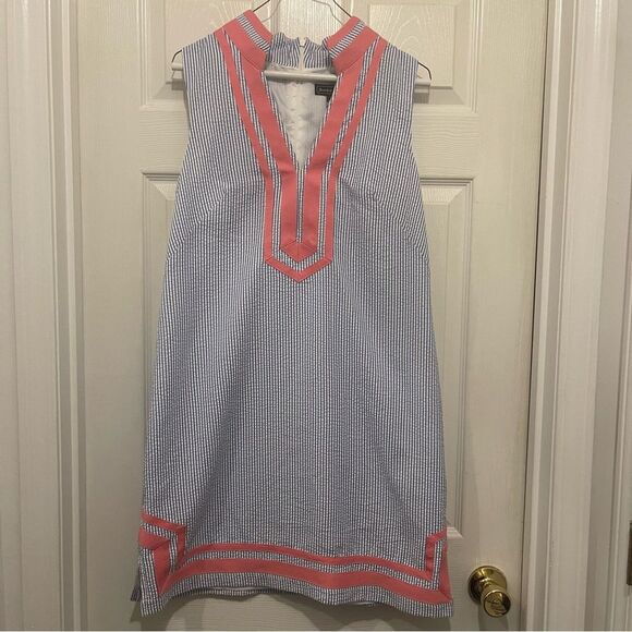 Jessica Howard Blue and Pink Striped Dress - Picture 1 of 8